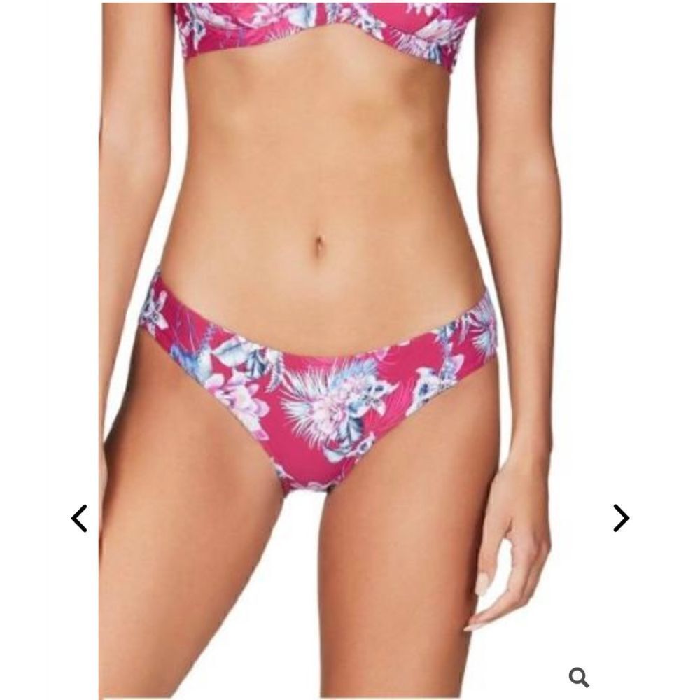 Sea Level- Bahamas Regular Bikini Pant with Embroidery Detail: Rose Size 14